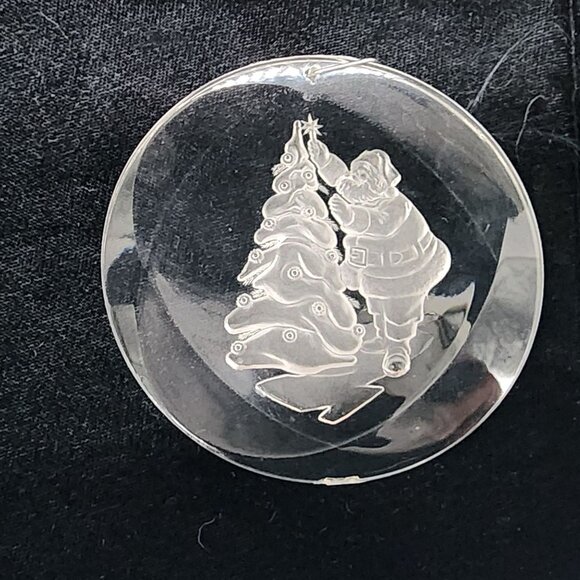 Vintage Comas Acrylic Christmas Ornaments Santa Tree Toddler Nativity Set of 5 - Picture 2 of 7